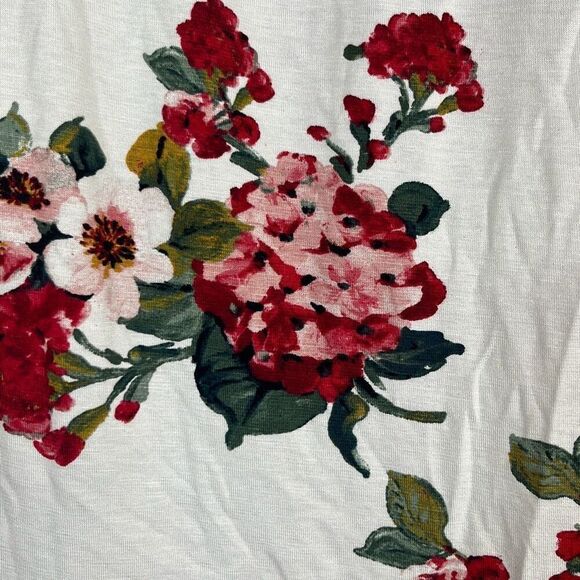 Papermoon Red White Floral Sleeveless Smocked Neck Top 3X Plus Stretch NWOT - Picture 5 of 9